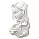 Plaque Virgin Mary in profile white enamel for outdoor 20x10 cm s1