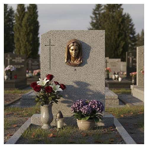 Outdoor high relief plaque with Our Lady's face, 8x6 in 2