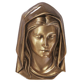 Placa rostro Virgen en relieve para exterior 20x15 cm