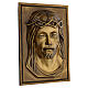 Plaque visage du Christ couronne d'épines sur fond bronze 35x25 cm s4