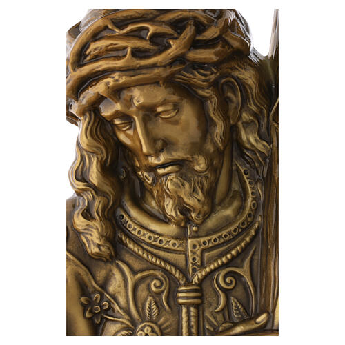 Plaque Christ de Nazareth sur base en relief bronze extérieur 35x23x8 cm 3