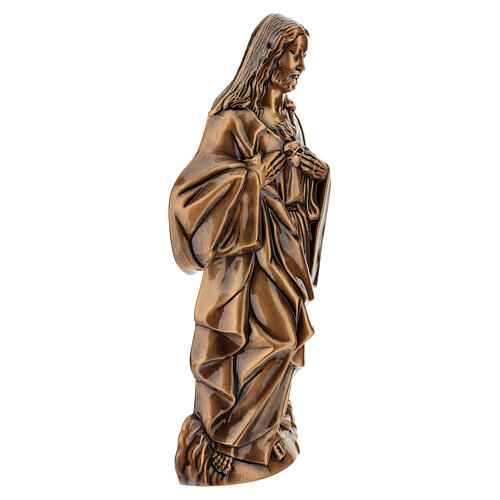 Placa Sagrado Coração de Jesus bronzeada para exterior em alto-relevo 38 cm 6
