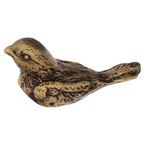 Estatua funeraria gorrión de bronce para suelo 8 cm 3
