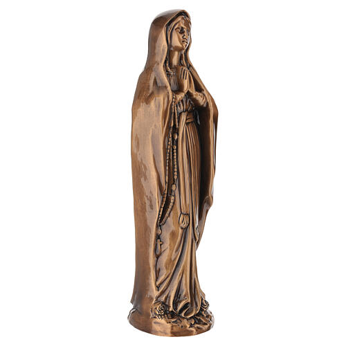 Our Lady of Lourdes ground-mounted statue, 16 in, bronze finish 4
