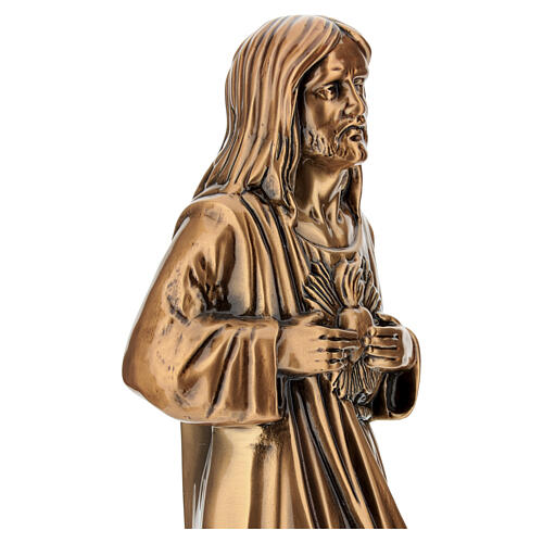 Estátua Sagrado Coração de Jesus em bronze para exterior 40 cm 7