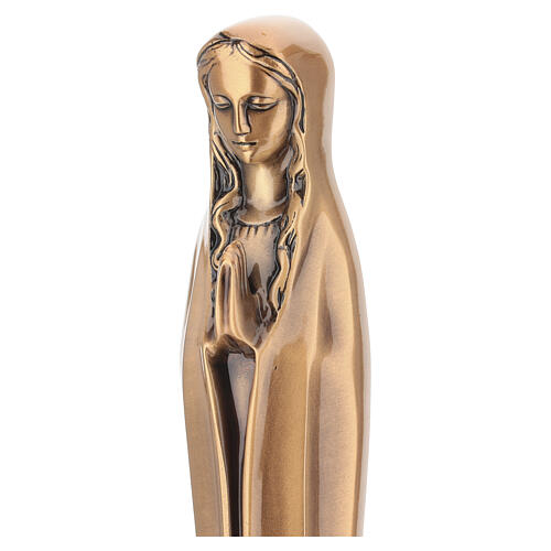Funerary wall Madonna in bronze finish, 15 in 3