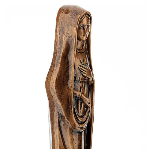 Statue of Our Lady with veil, glossy bronze for outdoor use 7