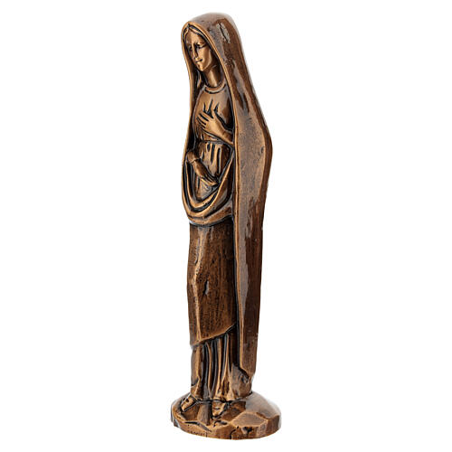 Estátua Nossa Senhora com véu em bronze brilhante para exterior 4