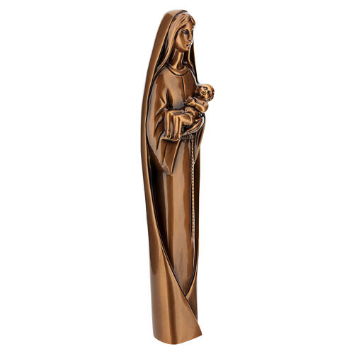 Nowoczesna figura Matki Bożej z Dzieciątkiem – brąz, do użytku zewnętrznego, 40 cm 6