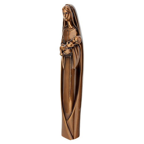 Virgem com Menino estátua moderna em bronze para exterior 40x10x5 cm 4