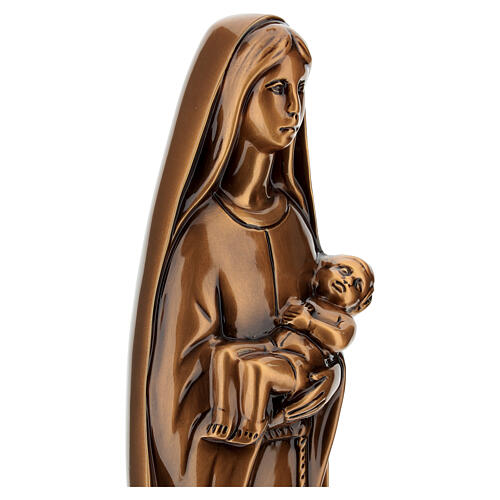 Virgem com Menino estátua moderna em bronze para exterior 40x10x5 cm 7