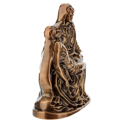 Bronzed Michelangelo's Pietà statue with base, 7.5x6x3 in, for outdoor use 6