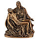 Estatua Piedad estilo Miguel Ángel bronceada sobre base 19x16x8 cm para exterior s1