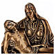 Estátua Pietà de Michelangelo bronzeada em base 19x16x8 cm para exterior s3
