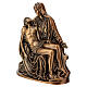 Estátua Pietà de Michelangelo bronzeada em base 19x16x8 cm para exterior s4