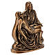 Estátua Pietà de Michelangelo bronzeada em base 19x16x8 cm para exterior s5