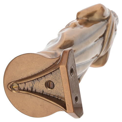 Figura Sagrado Corazón de Jesús con base de pared para exterior 28 cm bronce 9