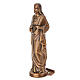 Statue Sacré-Cœur de Jésus avec support mural pour extérieur 28 cm effet bronze s3