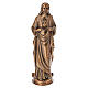 Estátua do Sagrado Coração de Jesus com base de parede para exterior 28 cm bronze s1
