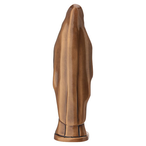Figura Virgen de Lourdes bronceada para exterior cuerpo entero 7