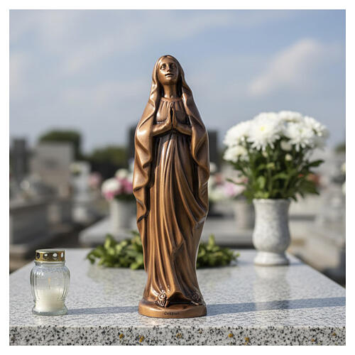 Figura Matki Boskiej z Lourdes - brązowana, całopostaciowa, do ekspozycji na zewnątrz 2