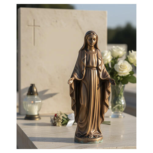 Figura Matki Bożej Niepokalanej do montażu w terenie – wykończenie brązowane 2