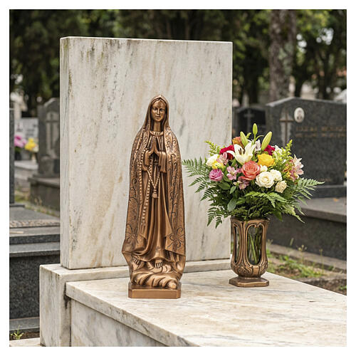 Ground statue of Our Lady of Fatima, 20 in, bronze finish 2