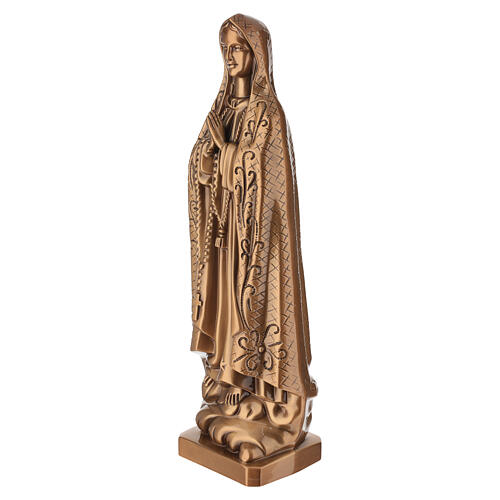 Estatua Virgen de Fátima para suelo 50 cm acabado bronce 4