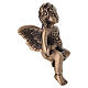 Funerary little angel in bronze, lost-wax casting, ground-mounted for OUTDOOR USE, 3x3 in s3