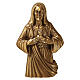 Reliefplakette mit der Halbfigur des Heiligsten Herzens Jesu aus Messing in bronzefarbener Ausführung für den Außenbereich 15x10 cm s1