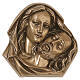 Reliefplakette mit den Antlitzen der Pietà aus Messing in bronzefarbener Ausführung für den Außenbereich 10x10 cm s1