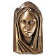 Reliefplakette mit realistisch gestaltetem Antlitz der Gottesmutter im Hochrelief aus Bronze für den Außenbereich 20x11x5 cm s1