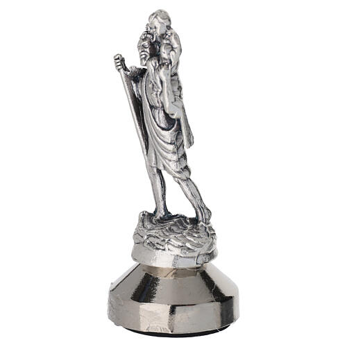 Statuina zama argentata San Cristoforo base magnetica 5x2cm 2