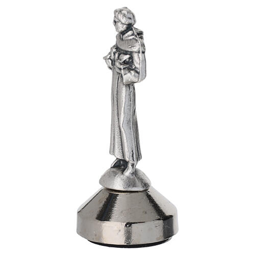 Figurka św. Franciszka 5×2 cm z posrebrzanej zamy, z magnetyczną podstawą 2