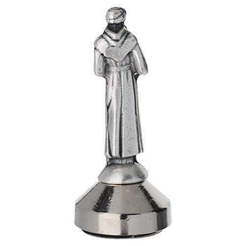 Figurka św. Franciszka 5×2 cm z posrebrzanej zamy, z magnetyczną podstawą 3