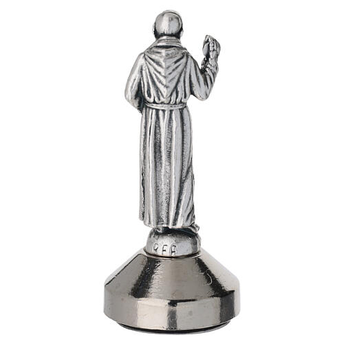 Statuetta 5x2cm San Pio zama argentata base magnetica 3