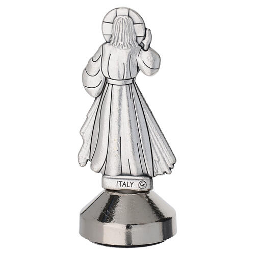 Figurka Jezusa Miłosiernego 5×2 cm, posrebrzana, z zamaku, z magnetyczną podstawą 3