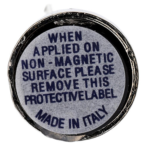 Nossa Senhora de Lourdes 7x2 cm estatueta em zamak prateada com base magnética 4