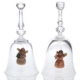 Décorations Noël pour la maison: Clochette en cristal avec ange en bois Décorations Noël pour la maison: Clochette en cristal avec ange en bois