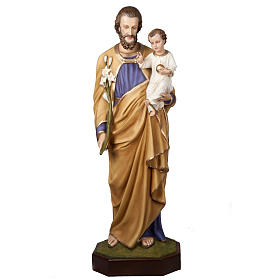Saint Joseph with infant Jesus, fiberglass statue 160 cm