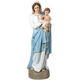 Vierge avec enfant bénissant statue fibre de verre 85 cm