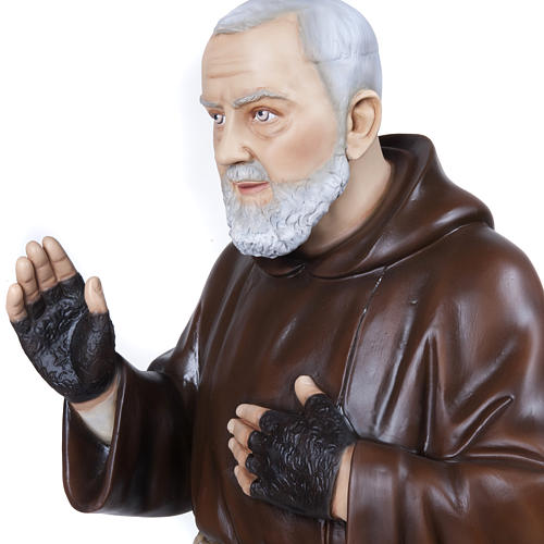 Padre Pio 110 cm fibra de vidro 3