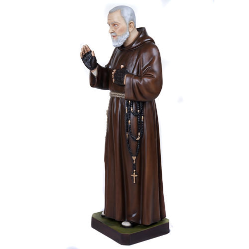 Padre Pio 110 cm fibra de vidro 8