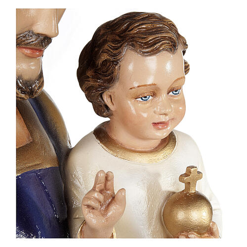 Statue Heiliger Josef mit Jesuskind, glänzendes Fiberglas 4
