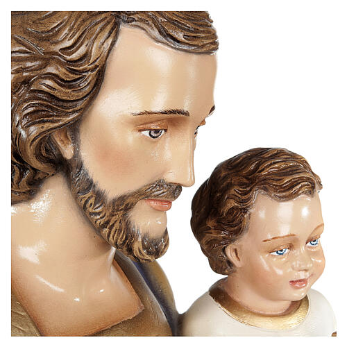 Statue Heiliger Josef mit Jesuskind, glänzendes Fiberglas 5
