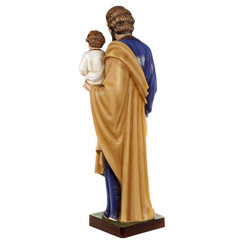 Statue Heiliger Josef mit Jesuskind, glänzendes Fiberglas 7