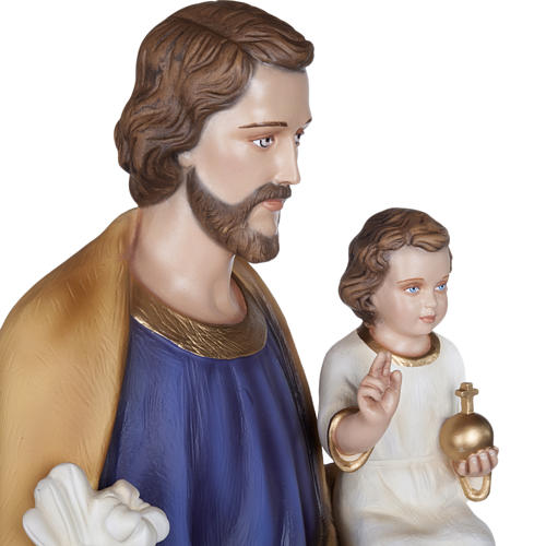 St Joseph avec l'enfant-Jésus 100 cm fibre de verre 8