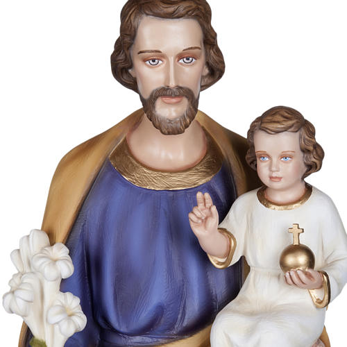 Saint Joseph with infant Jesus  fiberglass statue, 100 cm 2
