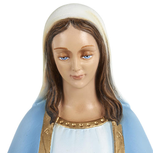 Statue Vierge Miraculeuse manteau bleu 60 cm fibre de verre 2