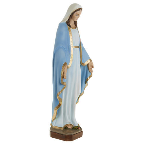 Statue Vierge Miraculeuse manteau bleu 60 cm fibre de verre 4